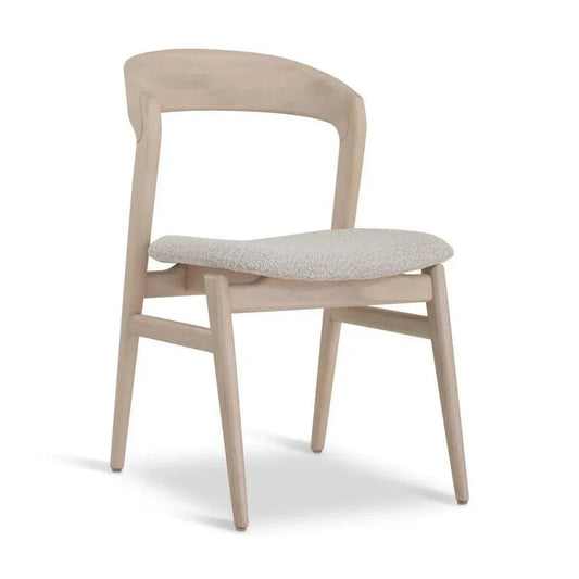 Urbia Velma Boucle Wooden Armless Side Chair
