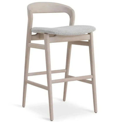 Urbia Velma White Boucle Fabric Barstool