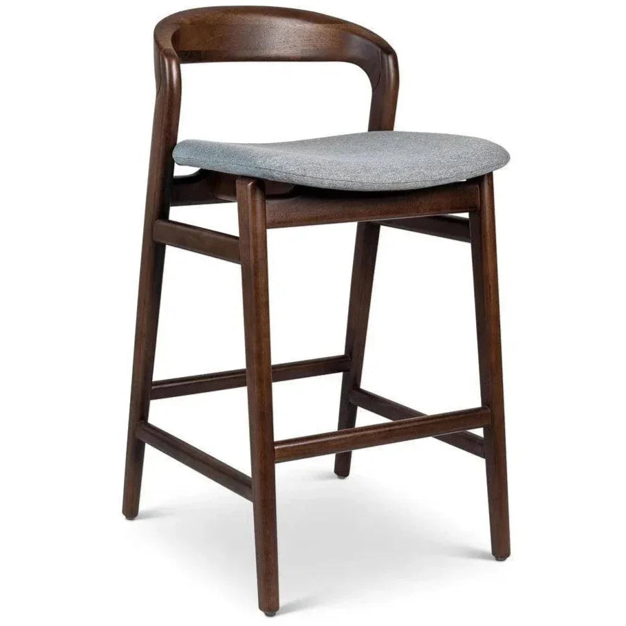 Urbia Velma White Boucle Fabric Barstool