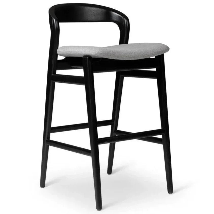 Urbia Velma White Boucle Fabric Barstool