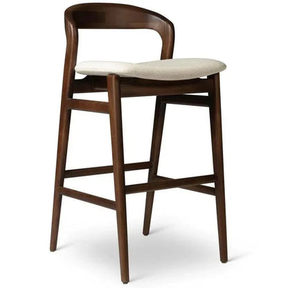 Urbia Velma White Boucle Fabric Barstool