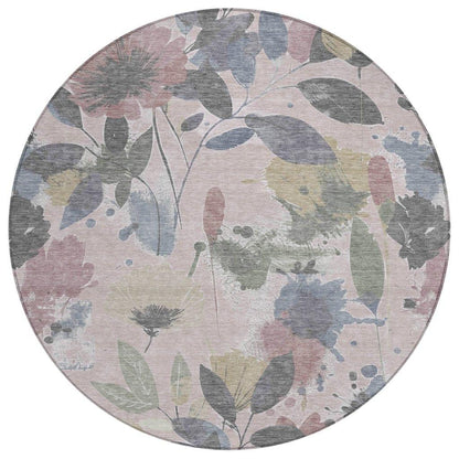 LOOMLAN Rugs Velustre Pink Washable Indoor-Outdoor Rug