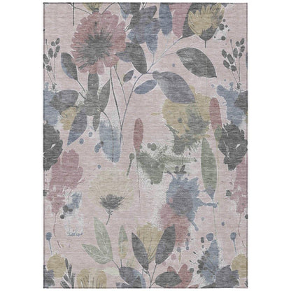 LOOMLAN Rugs Velustre Pink Washable Indoor-Outdoor Rug