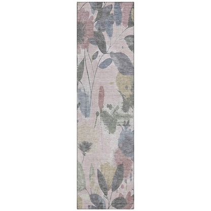 LOOMLAN Rugs Velustre Pink Washable Indoor-Outdoor Rug