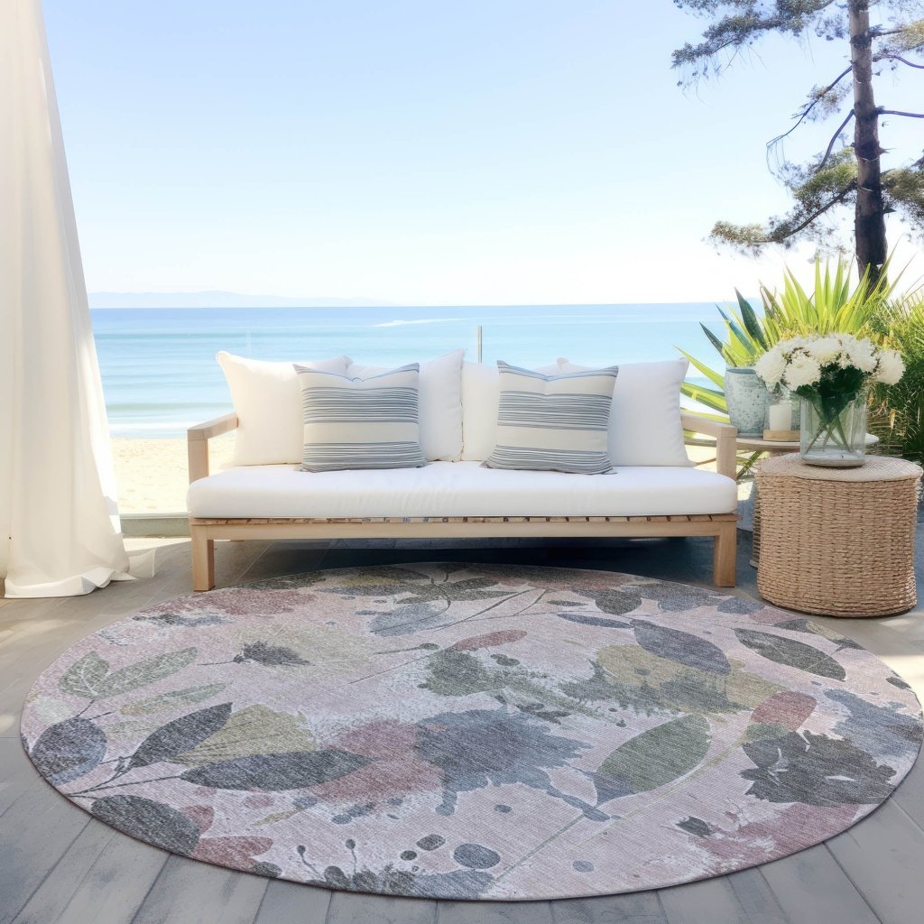 LOOMLAN Rugs Velustre Pink Washable Indoor-Outdoor Rug