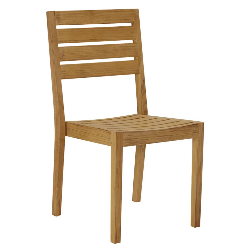 Venice Teak Stackable Patio Dining Chair 2PC - LOOMLAN - HiTeak - Outdoor Dining Chairs