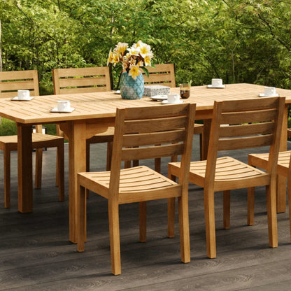 Venice Teak Stackable Patio Dining Chair 2PC - LOOMLAN - HiTeak - Outdoor Dining Chairs