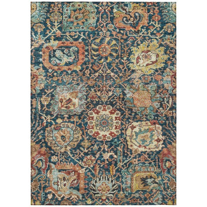 LOOMLAN Rugs Verona Blue Washable Indoor-Outdoor Rug