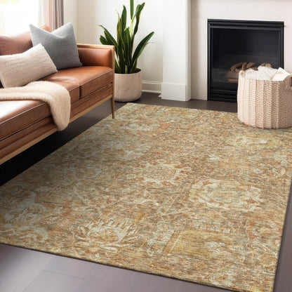 LOOMLAN Rugs Verona Brown Washable Indoor-Outdoor Rug