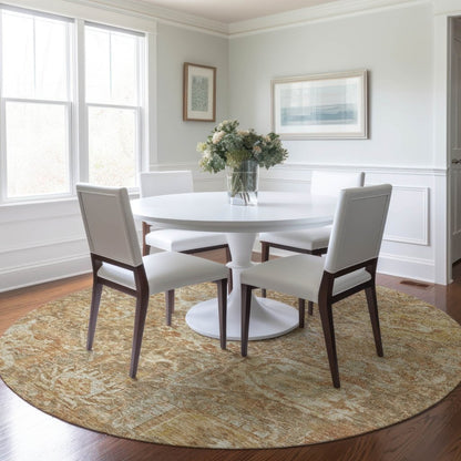 LOOMLAN Rugs Verona Brown Washable Indoor-Outdoor Rug