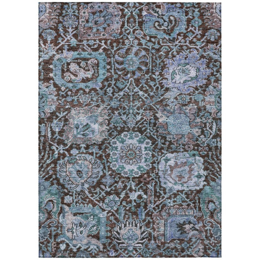 LOOMLAN Rugs Verona Chocolate Washable Indoor-Outdoor Rug