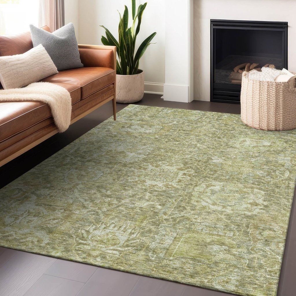 LOOMLAN Rugs Verona Green Washable Indoor-Outdoor Rug