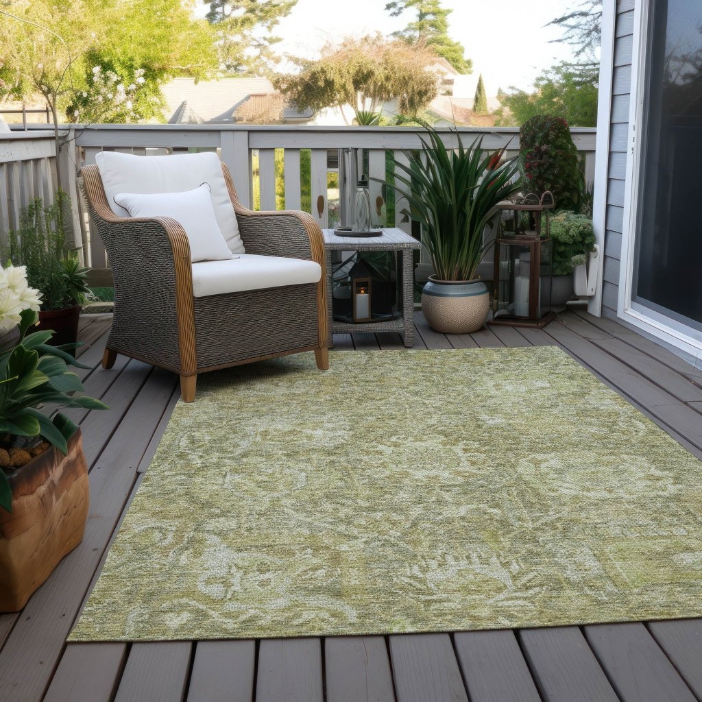 LOOMLAN Rugs Verona Green Washable Indoor-Outdoor Rug