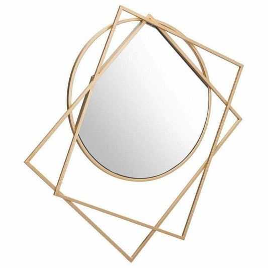 Vertex Mirror Gold - Sideboards and Things Color_Gold, Depth_0-10, Finish_Hand Painted, Finish_Polished, Height_30-40, Materials_Glass, Materials_Metal, Materials_Wood, Metal Type_Steel, Orientation_Vertical, Product Type_Wall Mirror, Width_30-40, Wood Species_MDF