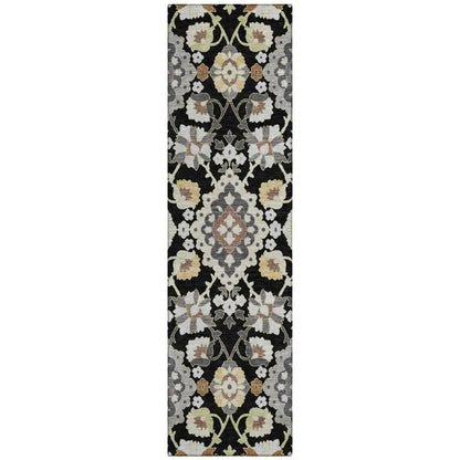 LOOMLAN Rugs Vespera Black Washable Indoor-Outdoor Rug