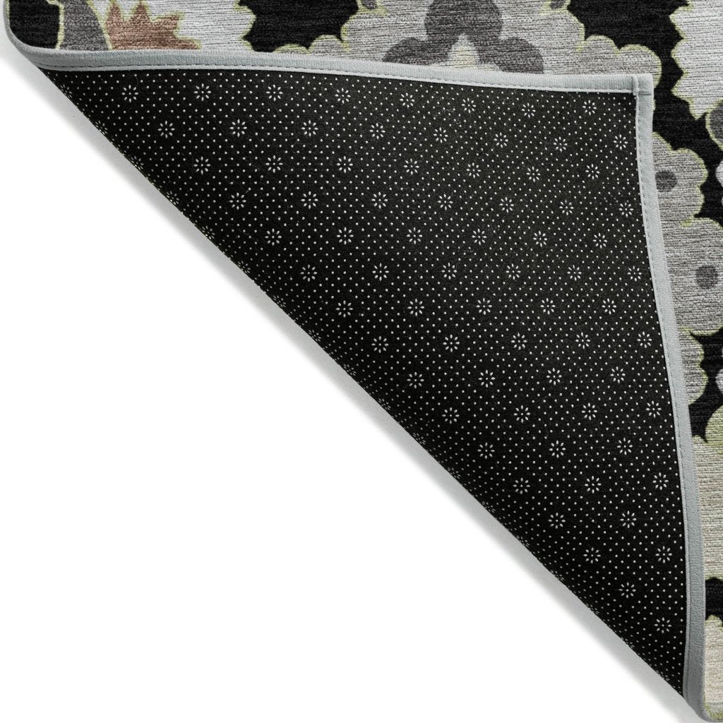 LOOMLAN Rugs Vespera Black Washable Indoor-Outdoor Rug