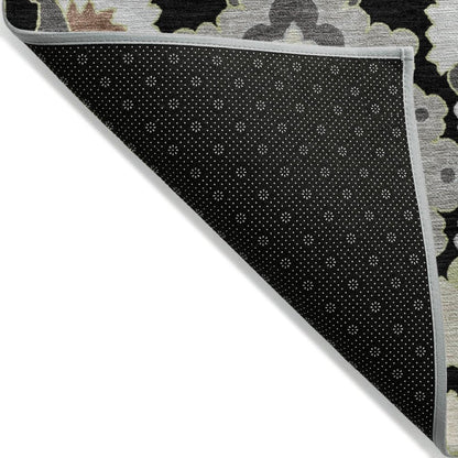 LOOMLAN Rugs Vespera Black Washable Indoor-Outdoor Rug