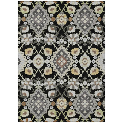LOOMLAN Rugs Vespera Black Washable Indoor-Outdoor Rug