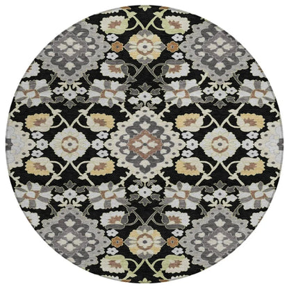 LOOMLAN Rugs Vespera Black Washable Indoor-Outdoor Rug