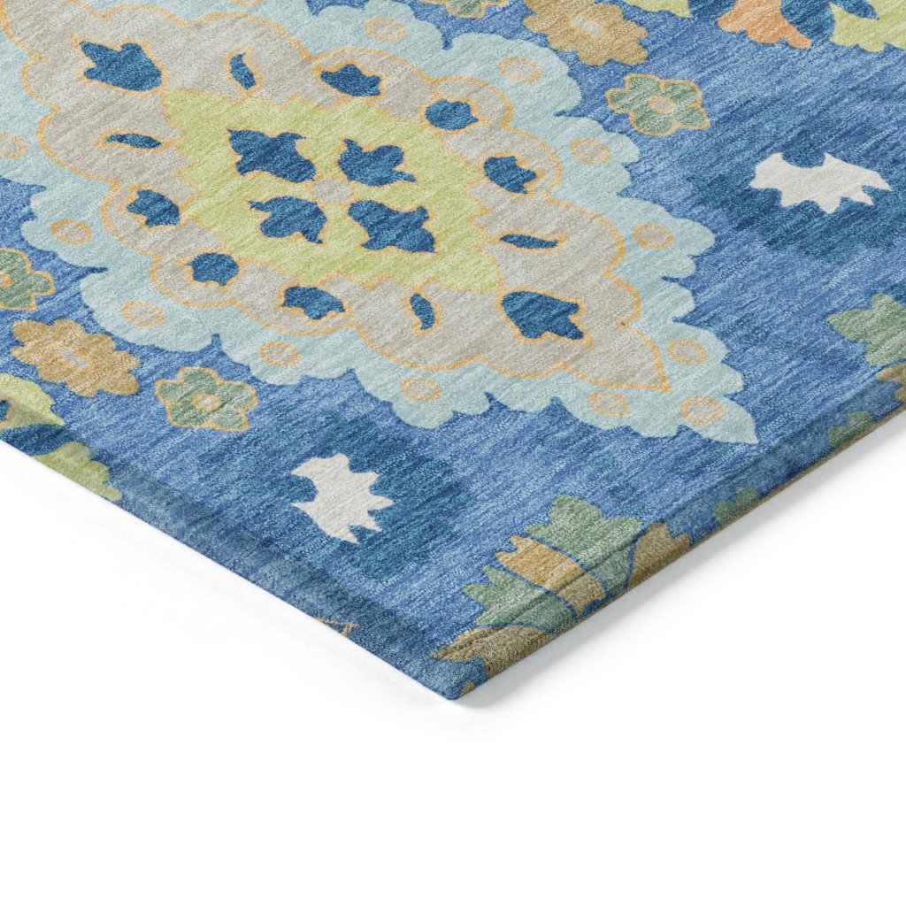 LOOMLAN Rugs Vespera Blue Washable Indoor-Outdoor Rug