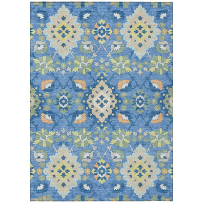 LOOMLAN Rugs Vespera Blue Washable Indoor-Outdoor Rug