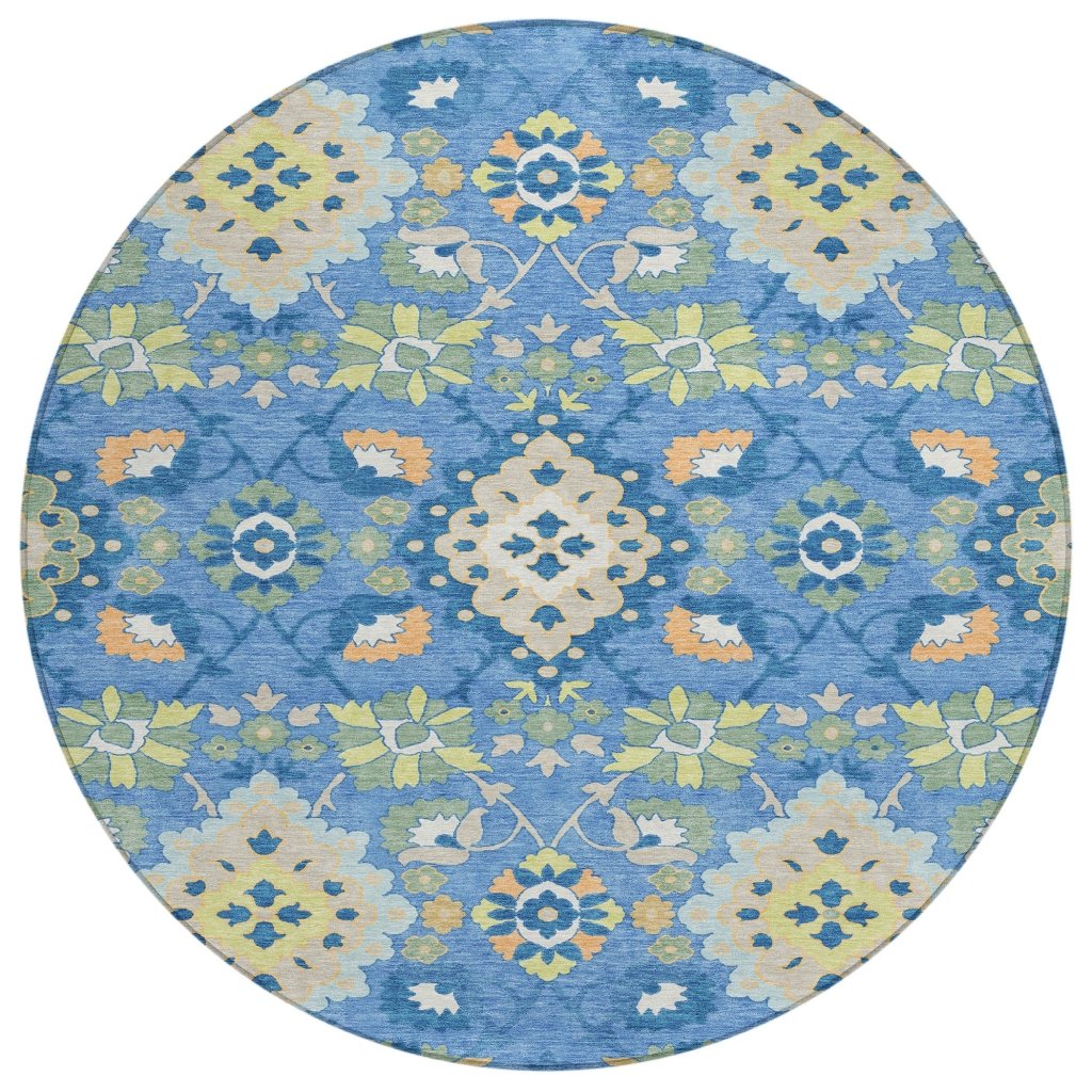 LOOMLAN Rugs Vespera Blue Washable Indoor-Outdoor Rug