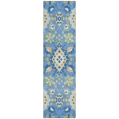 LOOMLAN Rugs Vespera Blue Washable Indoor-Outdoor Rug