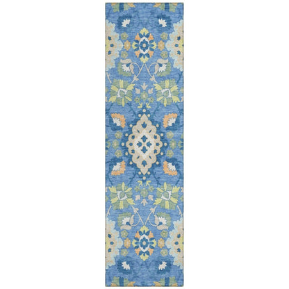 LOOMLAN Rugs Vespera Blue Washable Indoor-Outdoor Rug