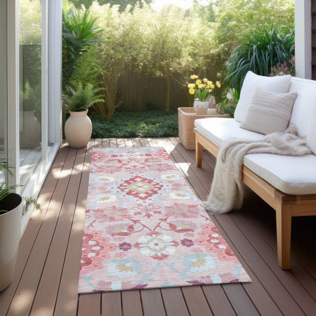 LOOMLAN Rugs Vespera Blush Washable Indoor-Outdoor Rug