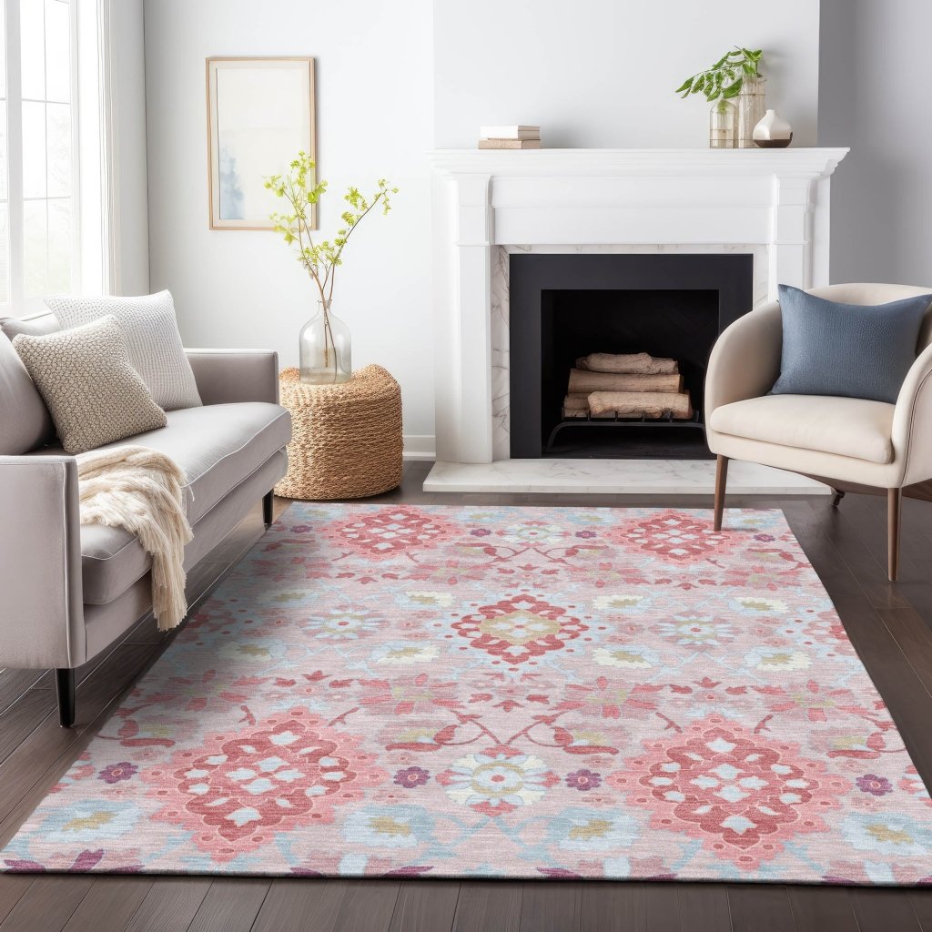LOOMLAN Rugs Vespera Blush Washable Indoor-Outdoor Rug