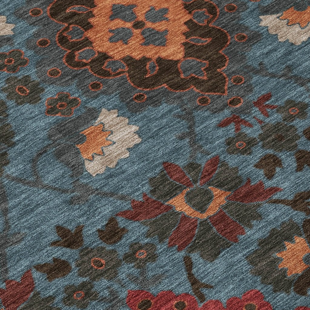 LOOMLAN Rugs Vespera Denim Washable Indoor-Outdoor Rug