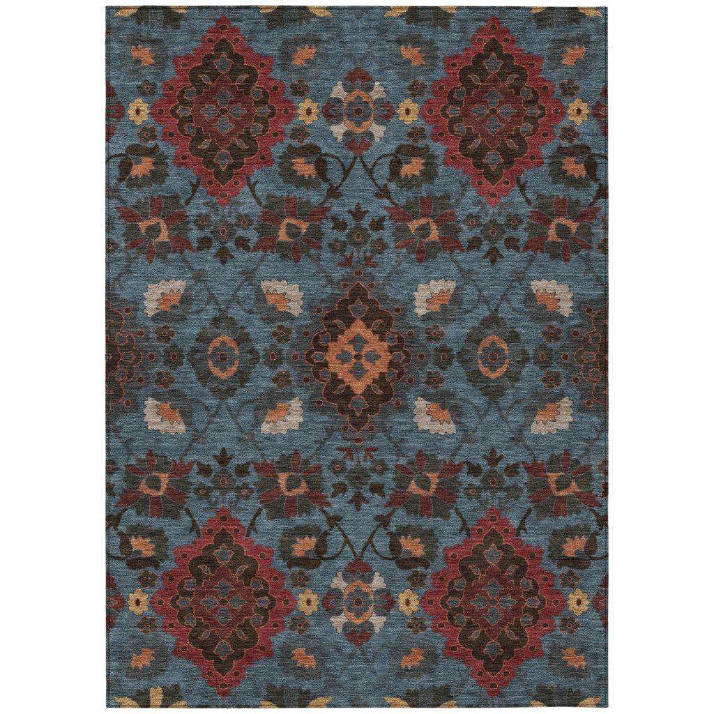 LOOMLAN Rugs Vespera Denim Washable Indoor-Outdoor Rug
