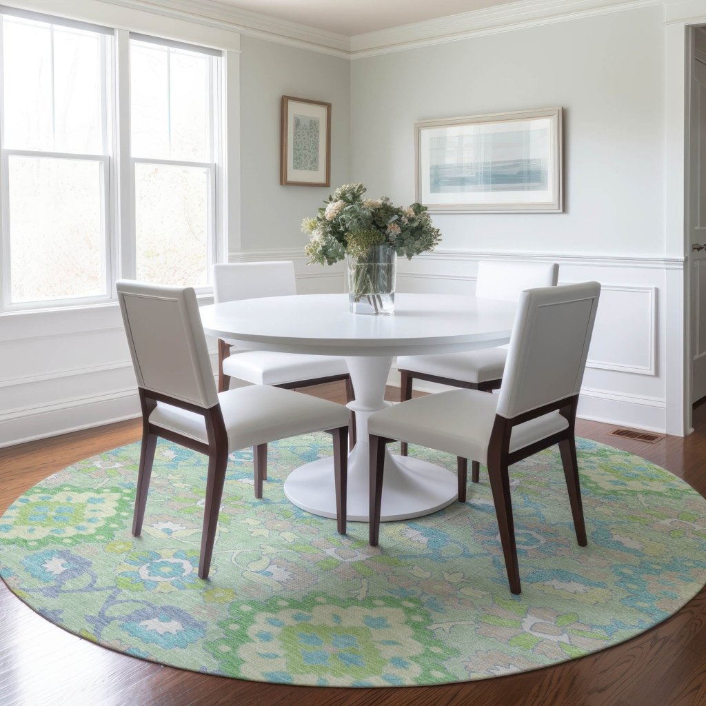 LOOMLAN Rugs Vespera Green Washable Indoor-Outdoor Rug
