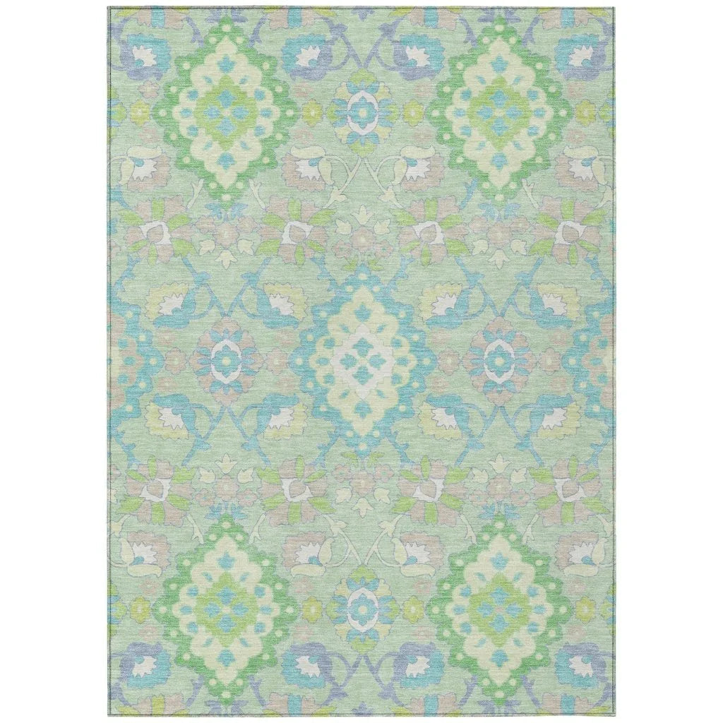LOOMLAN Rugs Vespera Green Washable Indoor-Outdoor Rug