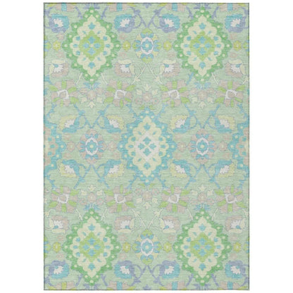 LOOMLAN Rugs Vespera Green Washable Indoor-Outdoor Rug