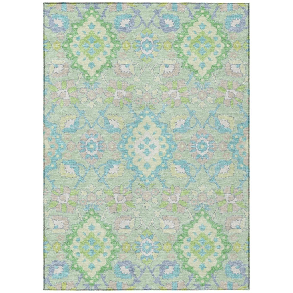 LOOMLAN Rugs Vespera Green Washable Indoor-Outdoor Rug