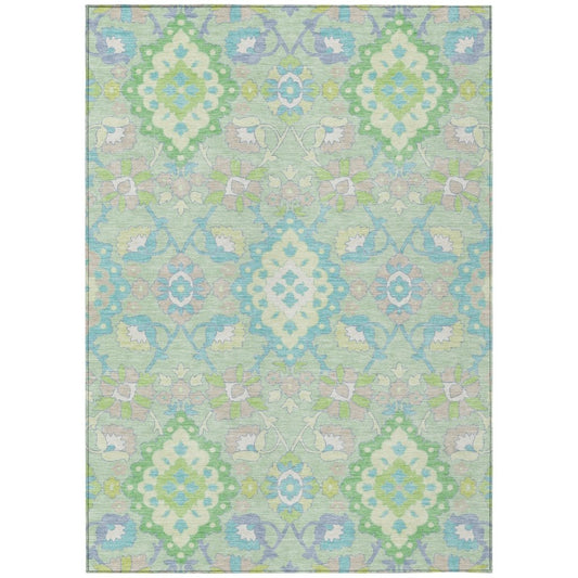 LOOMLAN Rugs Vespera Green Washable Indoor-Outdoor Rug