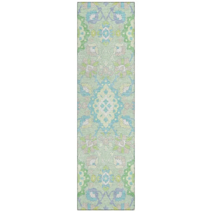 LOOMLAN Rugs Vespera Green Washable Indoor-Outdoor Rug
