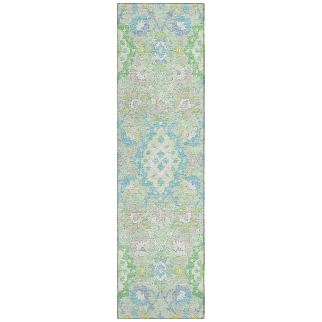 LOOMLAN Rugs Vespera Green Washable Indoor-Outdoor Rug
