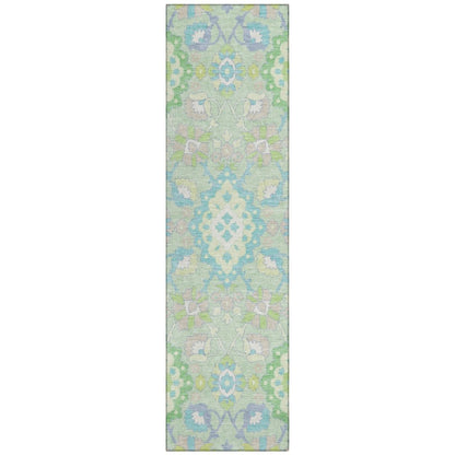 LOOMLAN Rugs Vespera Green Washable Indoor-Outdoor Rug