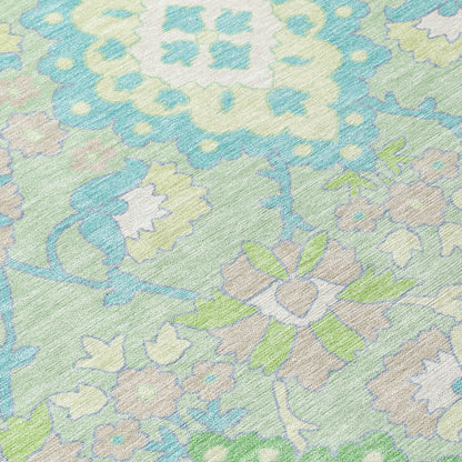 LOOMLAN Rugs Vespera Green Washable Indoor-Outdoor Rug