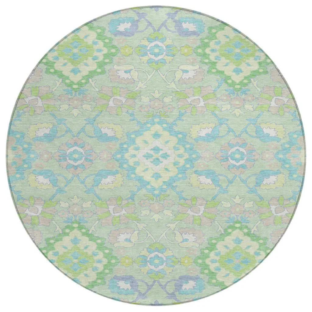 LOOMLAN Rugs Vespera Green Washable Indoor-Outdoor Rug