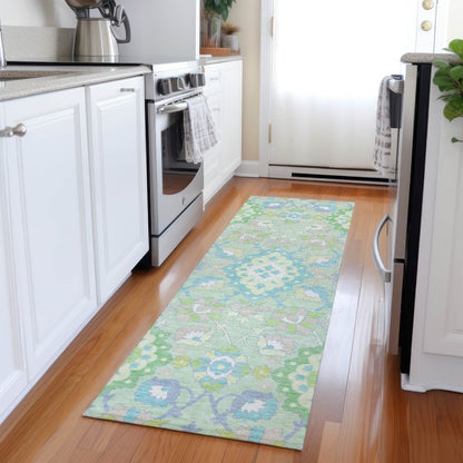 LOOMLAN Rugs Vespera Green Washable Indoor-Outdoor Rug