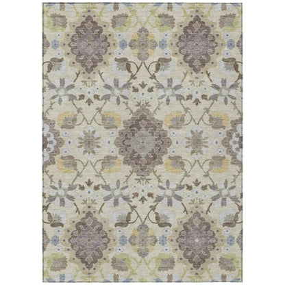 LOOMLAN Rugs Vespera Ivory Washable Indoor-Outdoor Rug