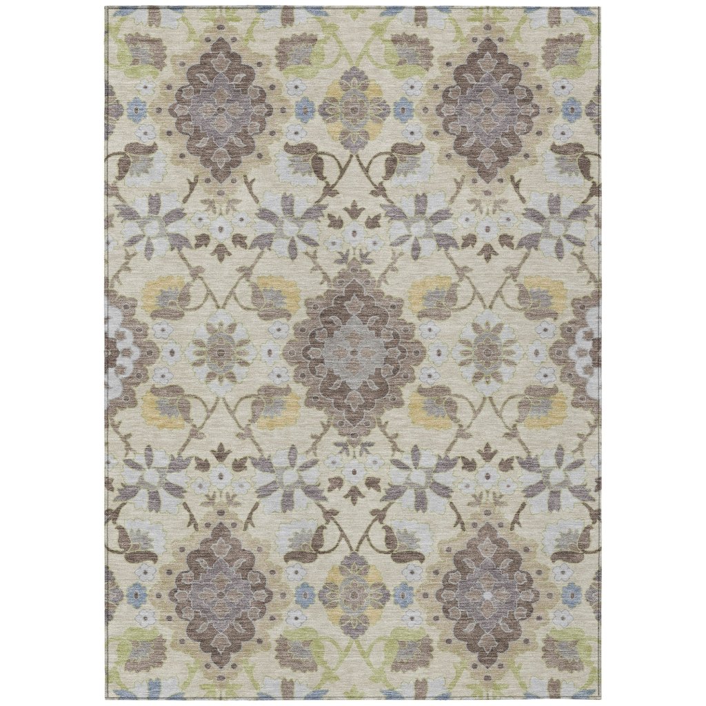 LOOMLAN Rugs Vespera Ivory Washable Indoor-Outdoor Rug