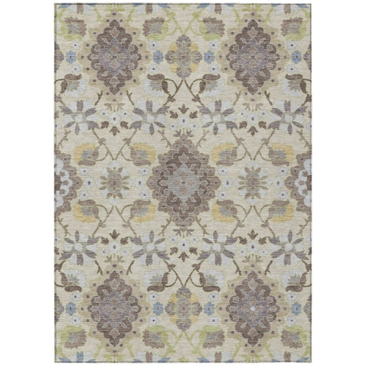 LOOMLAN Rugs Vespera Ivory Washable Indoor-Outdoor Rug