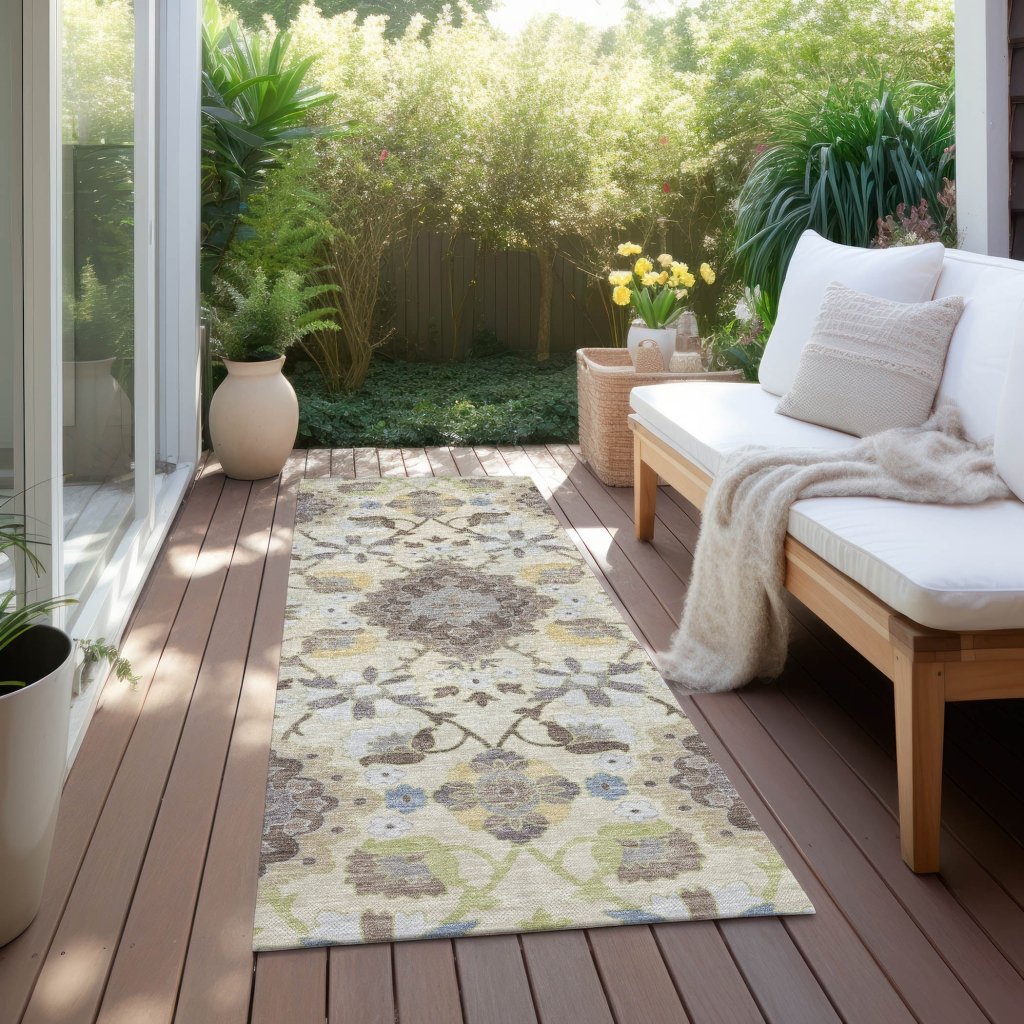 LOOMLAN Rugs Vespera Ivory Washable Indoor-Outdoor Rug