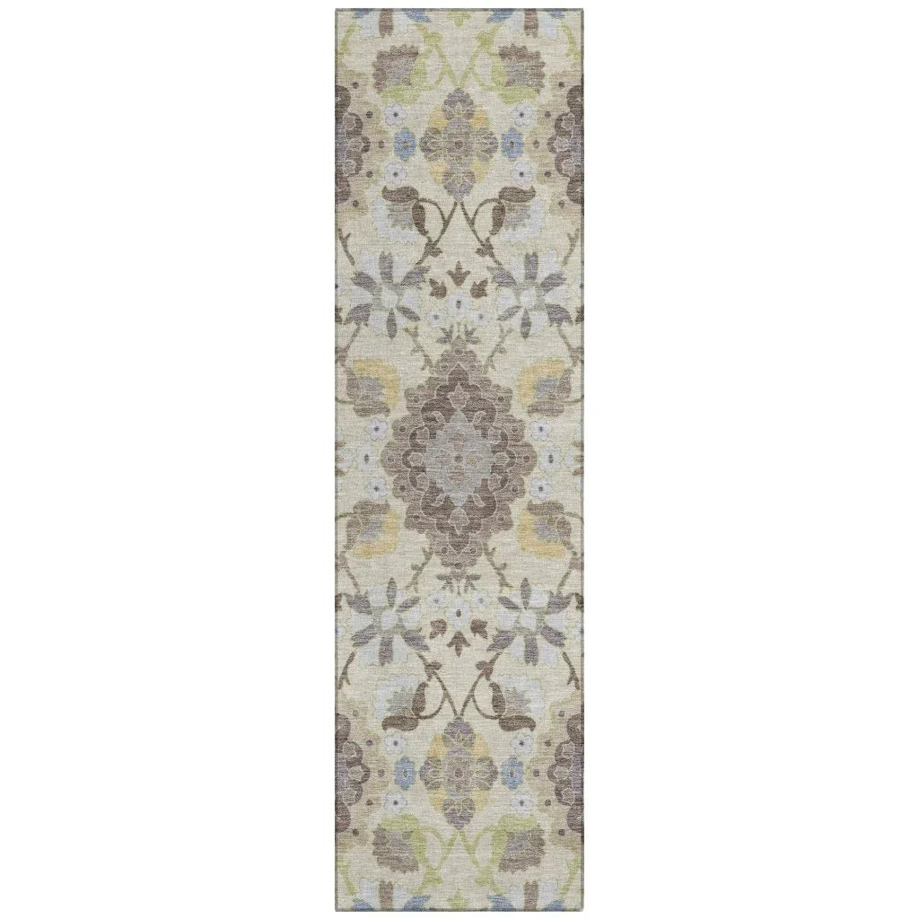 LOOMLAN Rugs Vespera Ivory Washable Indoor-Outdoor Rug