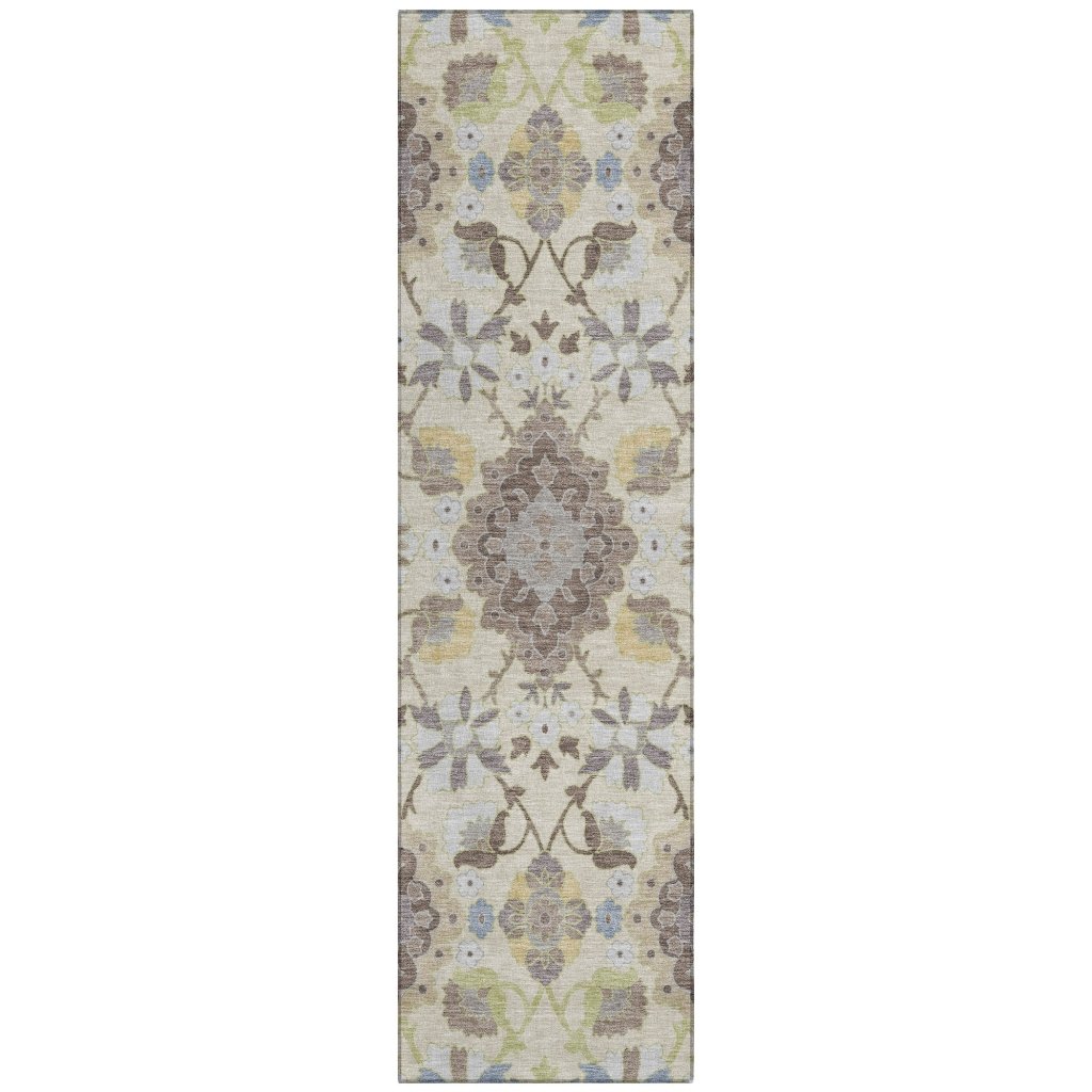 LOOMLAN Rugs Vespera Ivory Washable Indoor-Outdoor Rug