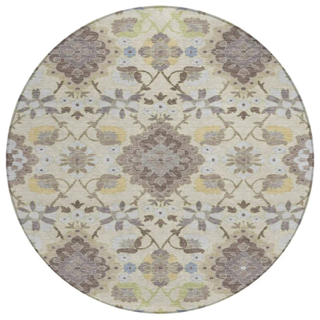LOOMLAN Rugs Vespera Ivory Washable Indoor-Outdoor Rug
